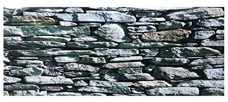 Aquarium Background Fish Tank Backdrop - Adhesive PVC Sticker with Stone Wall Pattern - 61x41cm Landscape Wallpaper for Aquariums