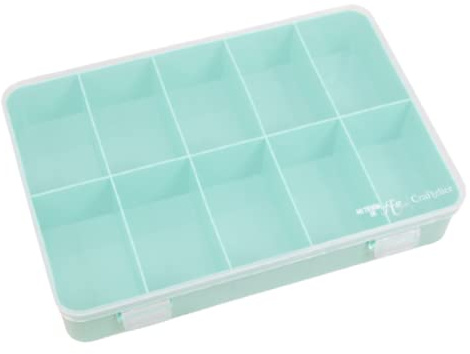 Craftelier - Caja de Organización con 10 Compartimentos para Materiales de Scrapbooking y Manualidades | Dimensiones 26,5 x 17,8 x 4,2 cm (10.4 x 7 x 1.65) - Color Turquesa