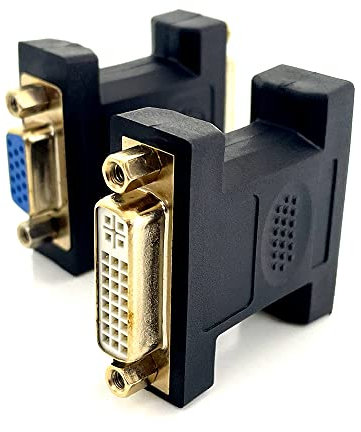 VMOJO Adattatore VGA a DVI-I 15pin VGA a DVI-I 24+5 femmina per PC, laptop, monitor e proiettore