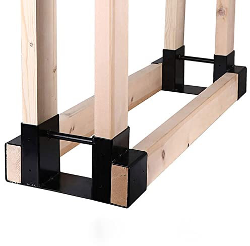 Portalegna da Ardere, Staffa per Rack per Legna da Ardere per Esterni, Supporto per Legna da Ardere per Legna da Ardere Resistente, Supporto per Legna da Ardere con Viti per Caminetti Familiari, Braci