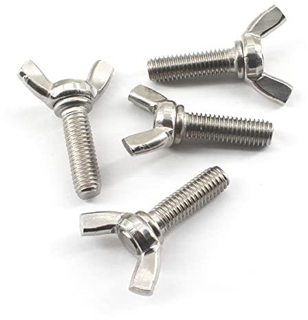 304 Edelstahl M8 Flügelschmetterling Muttern und Bolzen Set, M8x50 Bolzen und Flügelmuttern Set Schmetterlingsschrauben und Muttern 10 Stück