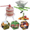 LZQ Obstmühle Weinpresse obstpresse saftpresse obstpresse & Traubenmühle apfelpresse mit Handkurbel(6L Obstpresse + 7L Obstmühle)