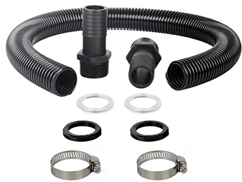 Kit di collegamento per tubo di scarico dell'acqua per tubo di scarico, kit di collegamento per serbatoio dell'acqua da 38 mm per unire 2 cisterne d'acqua, barili di pioggia, serbatoi d'acqua insieme