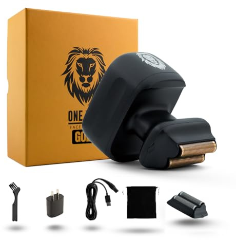 Skull Shaver One Lion Gold Pro Gesichtsrasierer für Herren - Elektrorasierer mit Twin-Foil-Technologie - Gold | Elektrorasierer mit Twin-Foil-Technologie, Für Herren