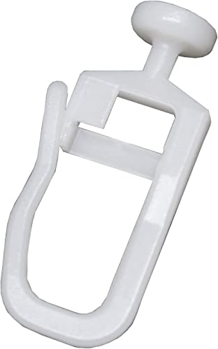 DELFRA 200 Faltengleiter - Gardinengleiter mit 7mm Kopf für Gardinenschienen - Gleiter mit verschliessbarem Haken (200)