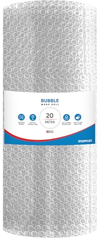 UK SUPPLIES LIMITED Strong Bubble Wrap (Pick Any Size 300MM to 1000MM) 300MM x 20M Lightweight Packing Wrap Roll for Shipping, Moving House & Storage, Protecting Packing Wrap Air Bubble Packaging