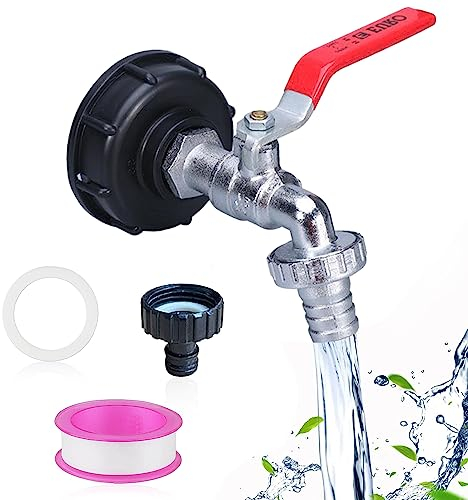 Adattatore IBC ZIOYA Rubinetto Cisterna 1000 Litri 3/4 Rubinetto di Scarico IBC Adattatore per Serbatoio per Giardino Casa e Industria Accessori