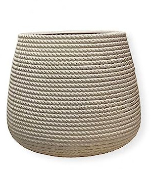 Vaso in resina Campana Bali effetto corda d49x40,5 cm color Corda