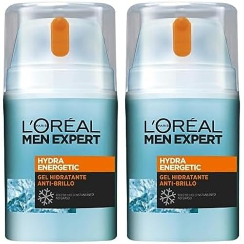 L'Oreal Paris Men Expert Hydra Energetic Fluido Polar Ultra Hidratante, Para Hombre, Crema Efecto Hielo, 50 ml (Paquete de 2)