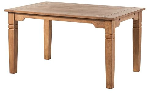 MASSIVMOEBEL24.DE | Toulouse Esstisch aus Massivholz #14 | aus Mangoholz - beige, geölt | 140x90x76 cm | Massivholztisch | Esszimmertisch mit Ansteckplatten | Landhausstil