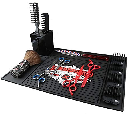 LIFEDYLUK Tapis de Poste de Travail de Coiffure, Tapis de Poste de Travail de Coiffure, Tapis Antidérapant en Silicone pour Tous les Types d'Outils de Coiffure Chauds