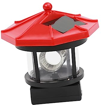 BESPORTBLE Landschaftslampe Außenterrassenleuchte Solar-gehwegbeleuchtung Säule Solarlampen Für Den Außenbereich Dekorative Gartenleuchten Hoflicht Outdoor- Leuchtturm Laterne Led Rot
