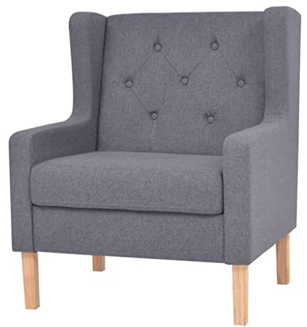 THOYTOUI Sessel, Kinosessel PolsterStuhl Cocktailsessel Loungesessel Geeignet für Schlafzimmer Stube Balkon Speisesaal Grau Stoff