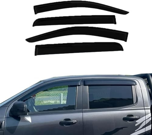 DXQxue Windabweiser für Ford Ranger Raptor 2012-2021, Autofenster Regenschutz, Regenabweiser, Anklebbare Deflektoren Aerodynamisch