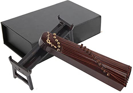 Tyenaza Miniatur-Guzheng, 10 cm Miniatur-chinesische Zither-Modell, hölzernes Musikinstrument-Modell, Desktop-Dekoration, e, Heimdekoration