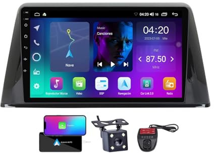 HTXPSM Android 13 Autoradio per Peuge-ot 408 1 2012-2020 Navigazione GPS FM RDS Radio 9 pollici Bluetooth 5.0 Unità principale con Wireless Carplay Android Stereo per auto player digitale con