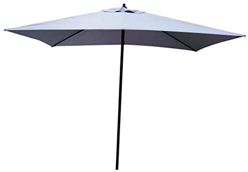 Ombrellone da Giardino con Struttura in Acciaio e Manovella, Copertura in Poliestere Impermeabile e Resistente ai Raggi UV, Ideale per Esterni, Terrazzo e Balcone (Tondo 2x3x2,48h, Grigio)