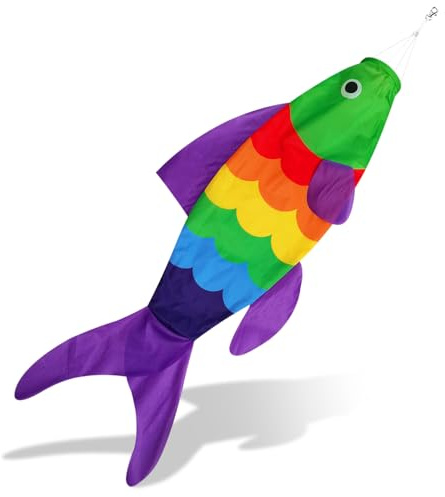 THQZLH Rainbow Fish Windsock | Wind Socks for Outside Heavy Duty, Adding Color and Joy to Any Windsocks Outdoor Space