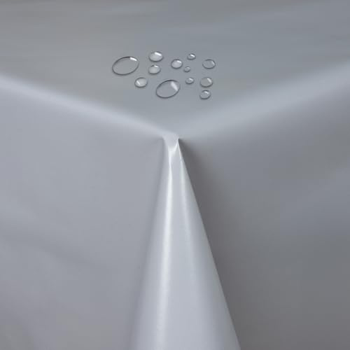 DecoHomeTextil Partytischdecke Lackfolie Farbe wählbar Silber Eckig 100 x 250 cm abwaschbare Tischdecke