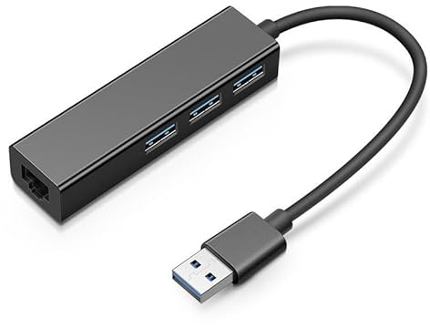 Carte réseau externe USB de bureau, convertisseur de port réseau filaire USB vers RJ45, extension HUB(GE-Black ABS+USB)