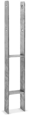 blizz-z H-Pfostenträger einbetonierbar Gabelweite: 91 mm, H:600mm - 6 Stück | B: 60 mm, aus feuerverzinktem Stahl - Pfostenschuh für schwere Holzkonstruktionen (Carport, Zaun, Überdachungen) - Made in EU