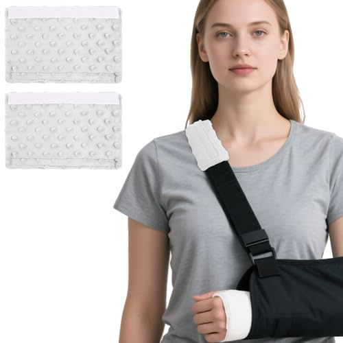 Gurtkissen für Armschlinge, Schulterbandage, Tragegurt, Kissen, Arm-, Ellenbogen-, Handgelenk-, Verletzungsstützkissen, Kissen für Damen, Herren und Kinder, Weiß, 2 Stück