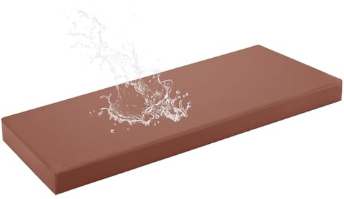 HJZPWB 5 cm de Grosor Colchoneta Banco Jardin Cuero SintéTico Cojines para Bancos de Exterior Impermeable Cojin Banco Exterior Cojines para Banco Colchoneta Banco Jardin,Light Brown,120x60x5cm