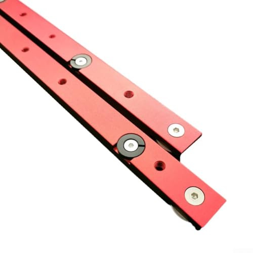 UrbanHui Rail à onglet en alliage d'aluminium et barre coulissante pour scie à table, outil de travail du bois, établi, rail en T de 600 mm avec barre de 300 mm/450 mm