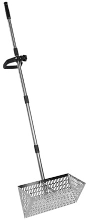 Rastrillo De Pulgas De Arena Tamiz de Arena Playa Desmontable Acero al Carbono con Pala for recolectar Conchas y Buscar Tesoros, portátil Metal