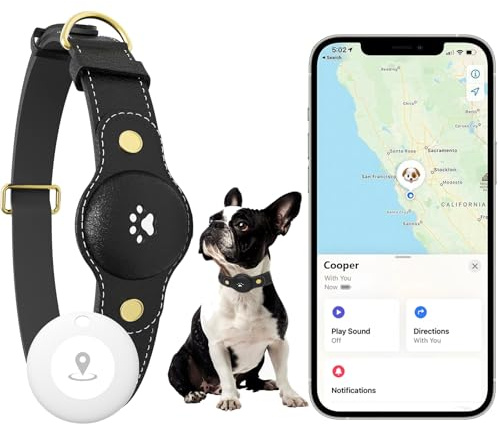 GPS-Tracker für Hunde – intelligentes Hundehalsband und Haustier-Tracker mit Echtzeit-Standort, keine monatliche Gebühr, unbegrenzte Reichweite (nur iOS), passend für kleine bis große Hunde (Locator