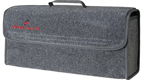 Walser Auto Organizer Toolbag Größe L, Kofferraum Organizer Gadget, Aufbewahrungsbox Organizer, Auto Kofferraum Organizer, Tasche Organizer Zubehör 50x16x21 cm grau