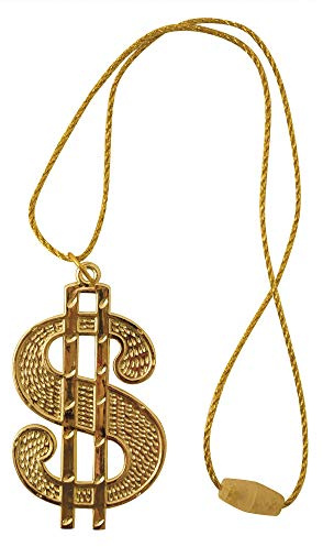 DOLLAR Medaillon Bling Ali G Gangster 70s Rapper Zuhälter, Gold