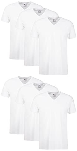 Hanes Mens Cotton, Moisture-wicking V-neck Tee Undershirts, Multiple Packs And Colors, White, Large US