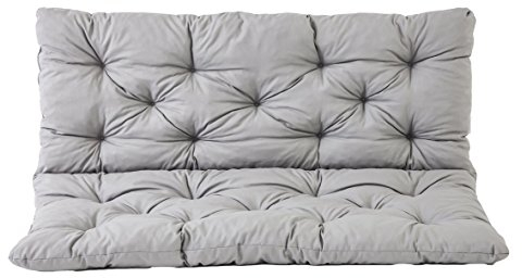Ambientehome HANKO - Gepolstertes Kissen mit Rückenlehne für 3-Sitzer-Gartenbank, Grau, 150 x 98 x 8 cm