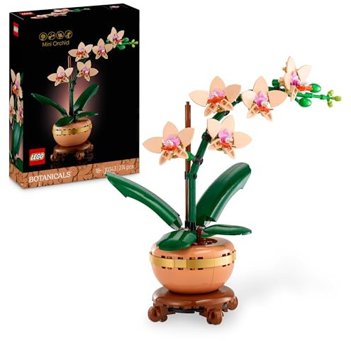 LEGO Botanicals Mini Orchid - Artificial Flowers Set for Adults - Indoor Plant with Terracotta Style Flowerpot - Christmas Home Decor - Gift for Women and Men - 10343