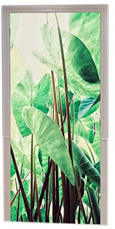 A.Monamour Türtapeten Selbstklebend 3D Tropisches Grün Lässt Natur-Szenenhintergrund Des Botanischen Gartens Der Beschaffenheit Türtapete Türposter Tapete 77x200cm