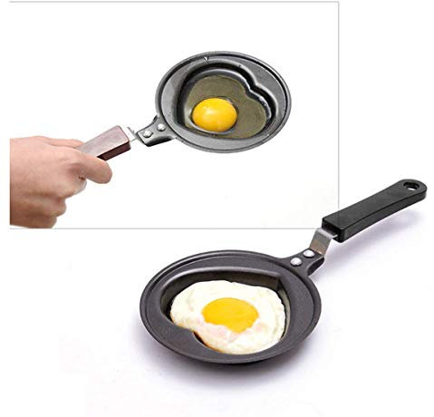 Invero Mini poêle à frire anti-adhésive en forme de cœur pour œufs et crêpes – Idéal pour les anniversaires, la Saint-Valentin, la fête des mères ou les occasions générales