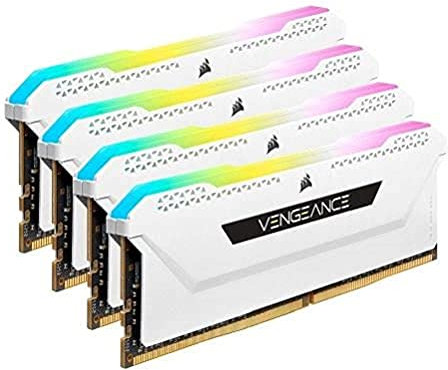 Corsair Vengeance Arbeitsspeicher (64 GB (4 x 16 GB), DDR4 3600 (PC4-28800) C18, 1,35 V, Weiss, CMH64GX4M4D3600C18W