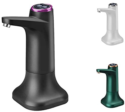 Bomba de agua de agua, dispensador de agua eléctrico con base, dispensador de agua recargable USB, bomba de agua automática portátil, dispensador de agua para el hogar, cocina, oficina (negro)