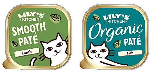 Lily's Kitchen Adult Lamb Casserole Complete Wet Cat Food (19 x 85 g) & Organic Fish Dinner Adult Wet Cat Food, 19 x 85g