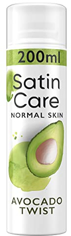 Gillette Satin Care Gel À Raser Pour Femme Touche D’Avocat, 6x200ml, Contient Des Arômes D’aloe Vera, De Jasmin Et De Rose