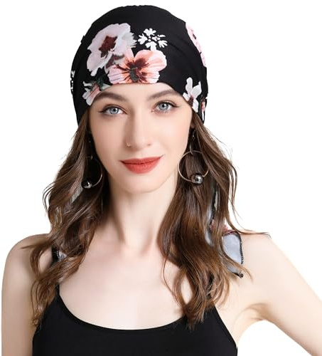 ZLYC Damen Chemo Turban Mütze Vorgebundenes Kopftuch Headwraps Leichte Hut | Leicht Atmungsaktiv
