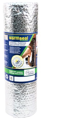 Warmseal Silver Foil Bubble Insulation Roll 600mm x 7.5m - Multi Layer Reflective Thermal Barrier for Walls, Roofs, Floors & DIY Projects - Energy Saving, Moisture Resistant