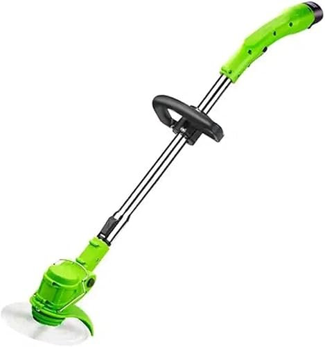 RUTAVM Mano Cortacésped inalámbrico, cortacésped doméstico pequeño Hecho de Material de Metal Verde, cortacésped Manual con batería de Litio for Patio y jardín (Color : Green, Size : Battery*1)