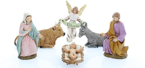 Moranduzzo Natività 6 Soggetti per Presepe da Cm 12 Scala 1:15 -Statuine Presepe Indistruttibili - Stile 700', Pittura Rifinita a Mano, Prodotto Ufficiale, Made in Italy, Scultore M. Landi