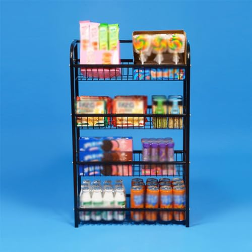 Estante y rejilla para verduras Expositor de aperitivos de varios pisos en blanco y negro, Galletero de hierro para bebidas y patatas fritas, Organizador de cocina Para especias, frutas, verduras, ave