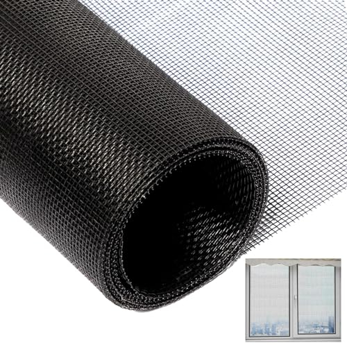 SFSSHUI Rete Zanzariera in Fibra di Vetro per Finestre 122 * 252CM Telo Ricambio Fibra di Vetro,Resistente a Raggi UV, per Finestra e Porta Zanzariere Tagliabile Rotolo-Nero.