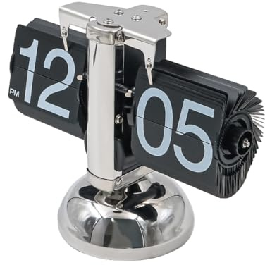 Sarini Digitale Retro-Flip-Uhr, Digitale Flip-Uhr, Flip-Tischuhr, automatische Page-Flip-Uhr, verwendet im Wohnzimmer zu Hause, Hotel-Tischuhr (schwarz)