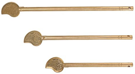 3 x Schrankschlüsselriegel, Blattform, Schrankschloss, Messing, chinesischer Riegel Wohnmöbel