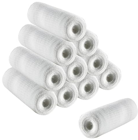 Gauze Bandage Rolls 6cm x 4m Stretch Support Bandage Breathable Tubular Gauze Bandages for Wounds for Wound Dressing Support 12 Rolls